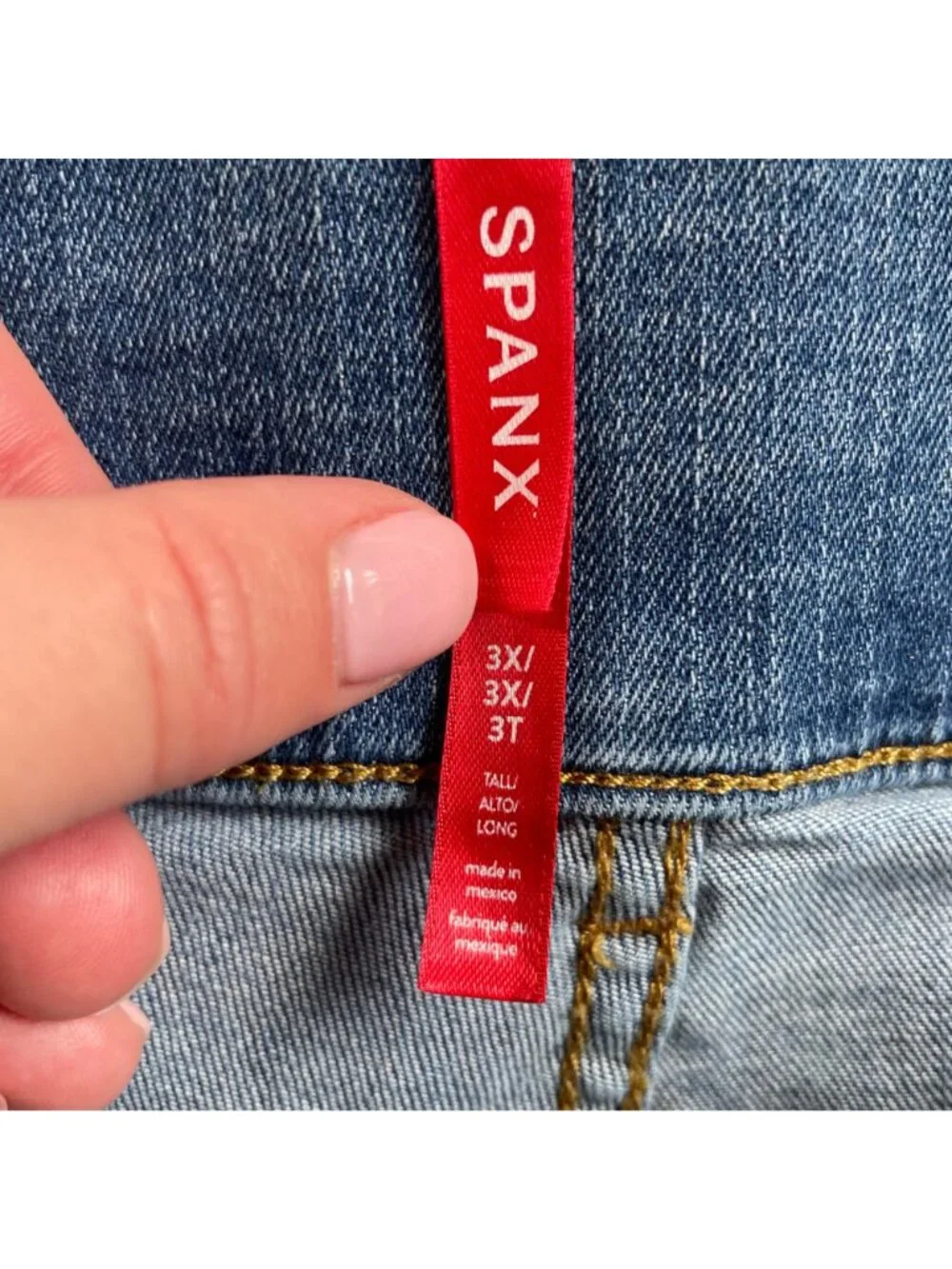Spanx  Wide-Leg Denim Jeans Womens 3X Vintage Indigo High Rise Stretch Slimming - Picture 4 of 10